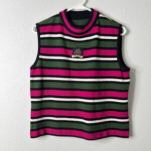 St John Sport by Marie Gray Knit Tank Top Small Multicolor Striped Sleeveless
